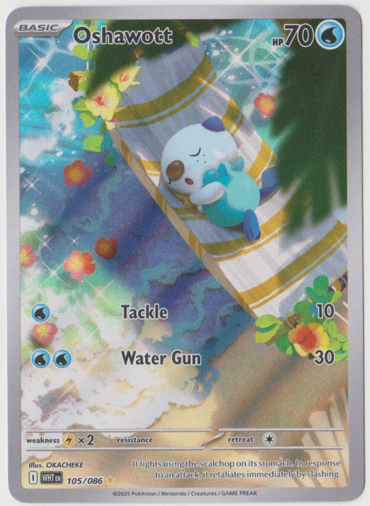 Oshawott 105/086 Illustration Rare - White Flare
