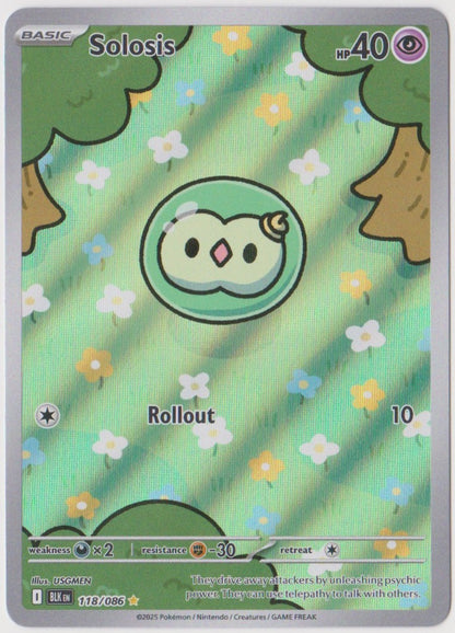 Solosis 118/086 Illustration Rare - Black Bolt ( Bogger mew )
